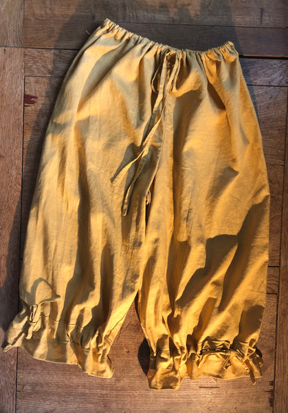 Mustard linen women’s long bloomers (50”)