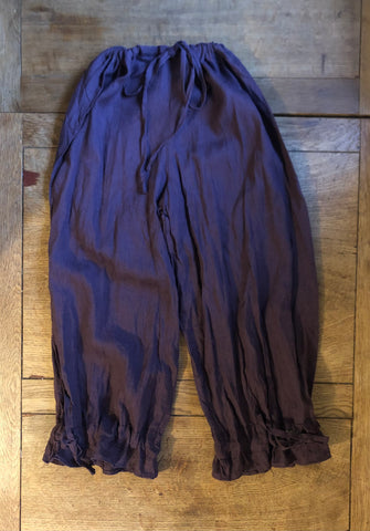 Damson wine linen women’s long bloomers (38”)