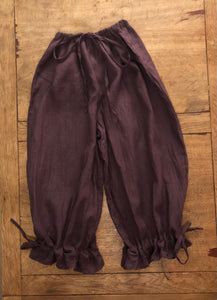 Damson wine linen women’s long bloomers (48”)