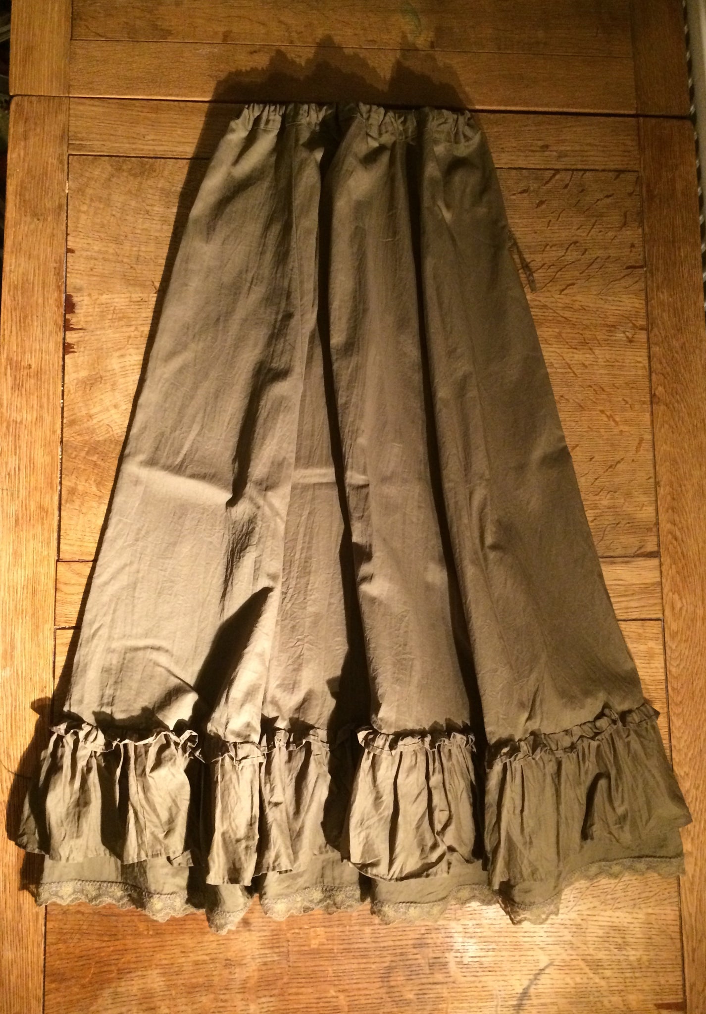 Olive green organic cotton voile petticoat skirt (34 waist) – The Witch's  Britches